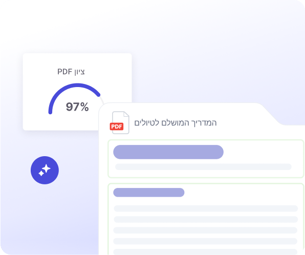 PDF document with 97 percent score shown in a compliance card.